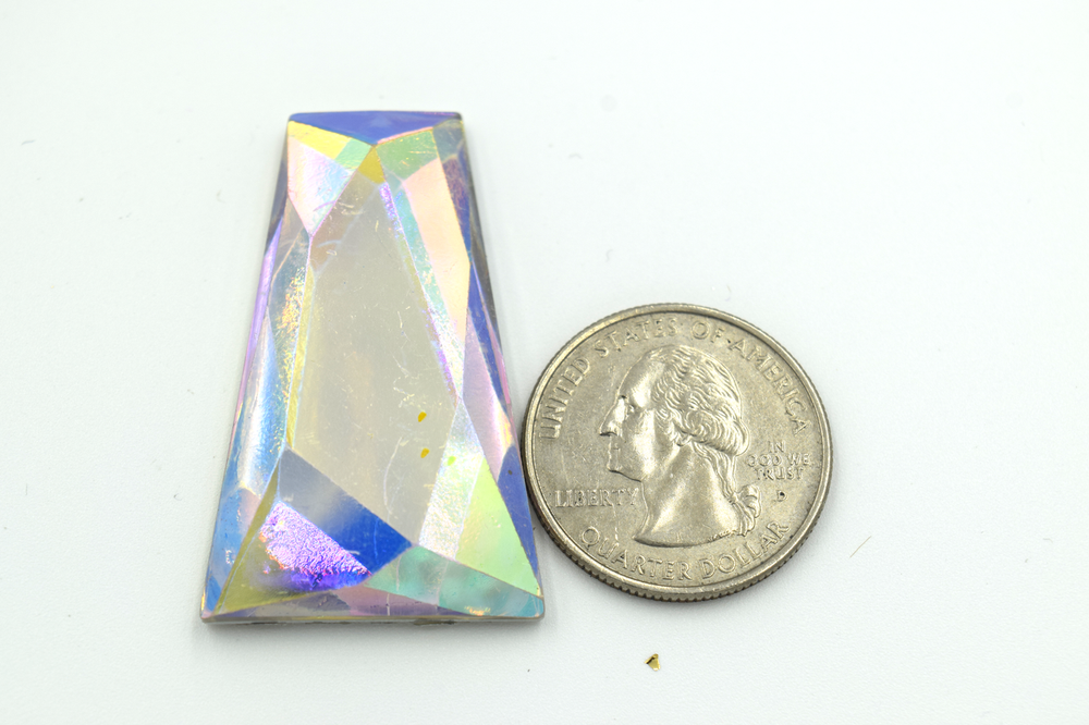 20 Pieces - 25x43 mm Trapezoid Stone - Clear AB image