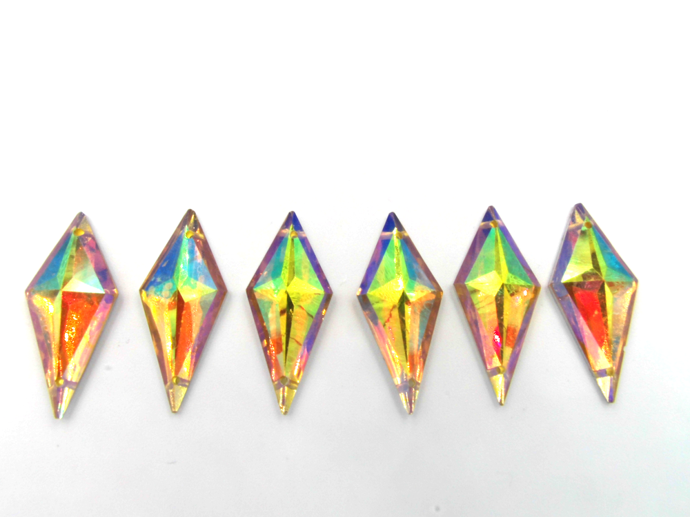 50 Pieces - 13 x 28 mm Diamond Stone - Yellow AB image