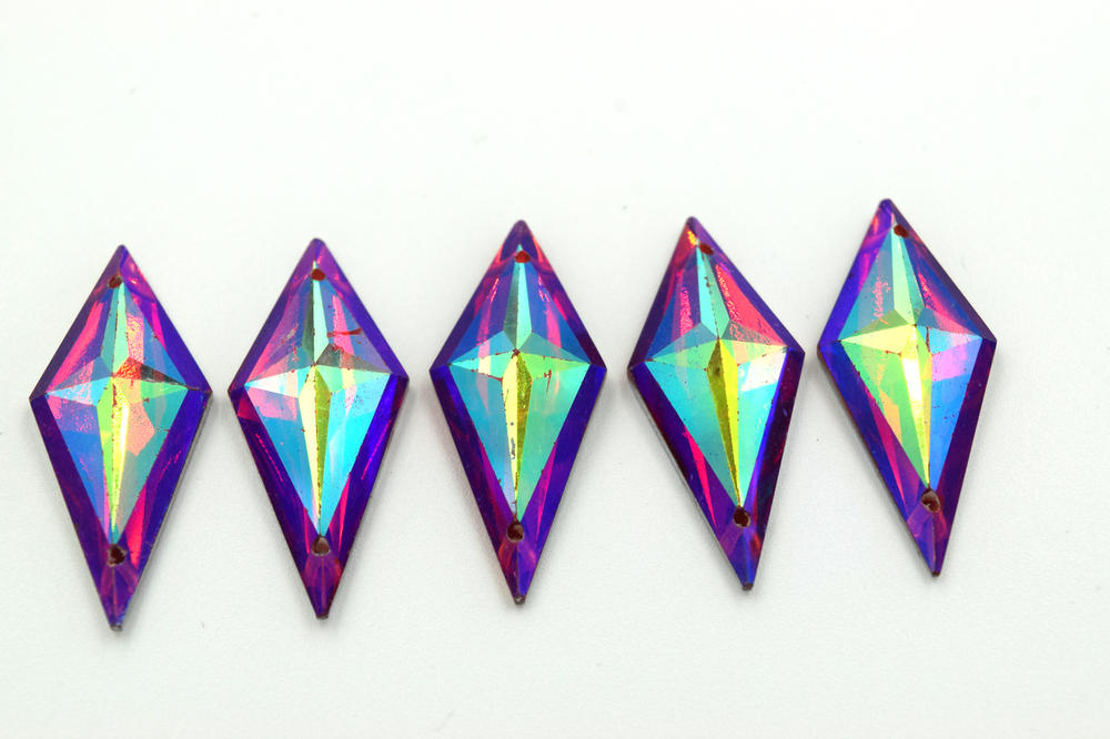 50 Pieces - 13 x 28 mm Diamond Stone - Red AB image