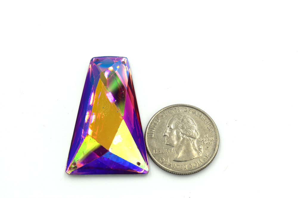 20 Pieces - 25x43 mm Trapezoid Stone - Red AB