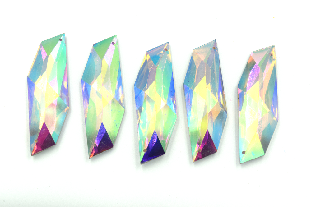 10 Pieces - 15x47mm Hex Stone - Crystal AB image