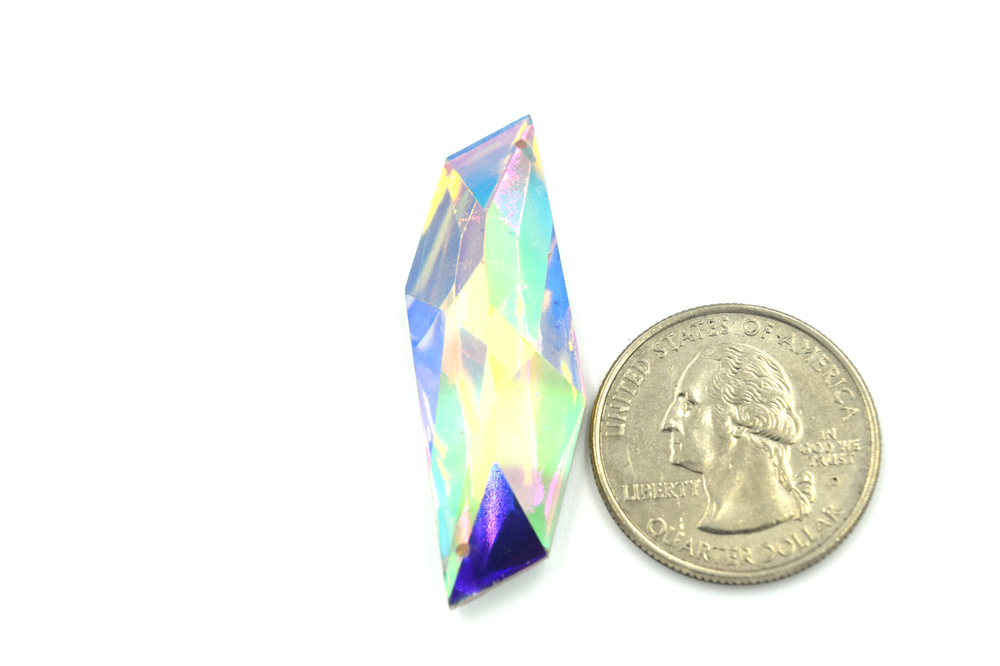 10 Pieces - 15x47mm Hex Stone - Crystal AB