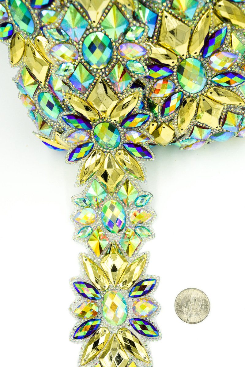 Gold Based Multi Color Iron On Trim image